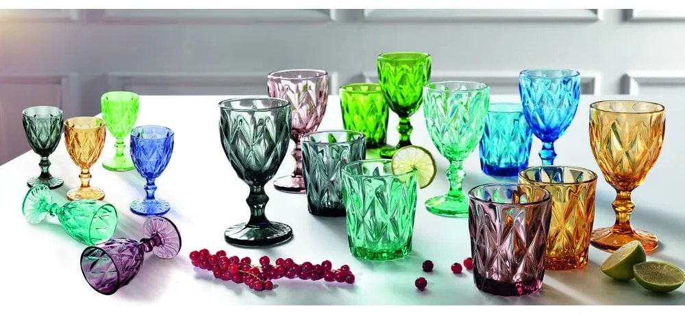 Sada 6 pohárov Brandani Diamante Goblet, 250 ml