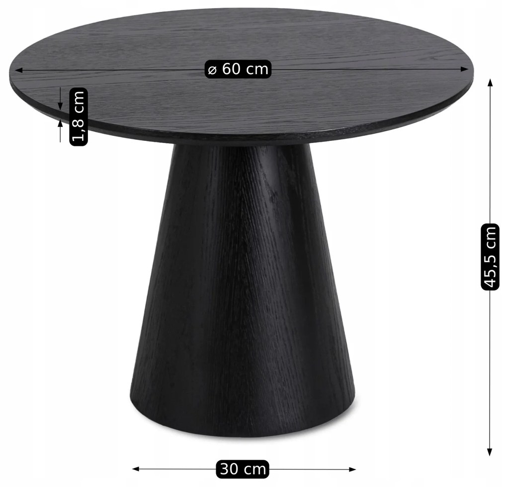 PROXIMA.store - Okrúhly konferenčný stolík CARLY FARBA: čierna