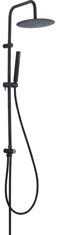 Laveo Pretto, sprchový set s ručnou a hlavovou sprchou, čierna matná, LAV-PLP_70OX