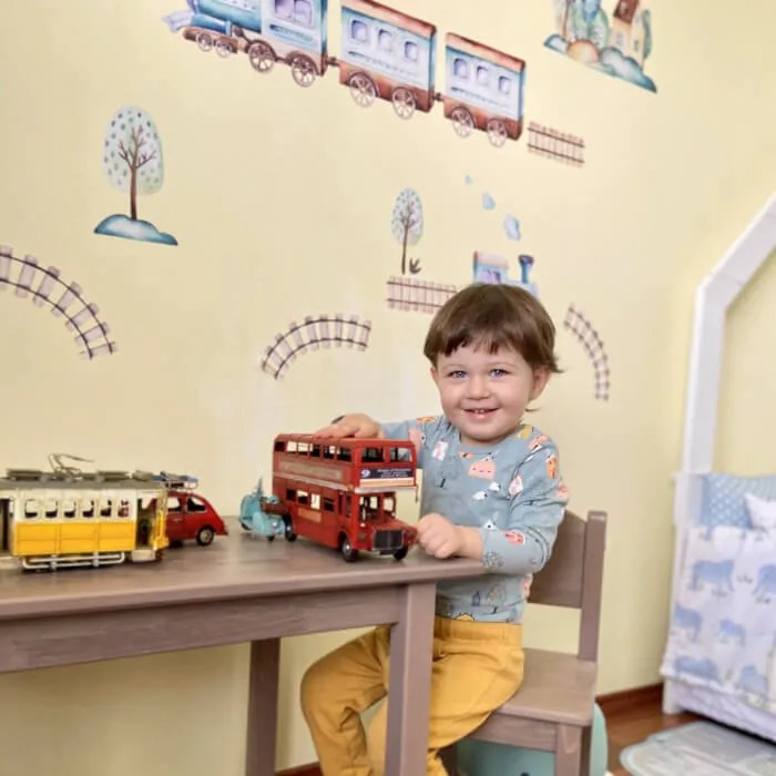 Samolepiace tapety na stenu - Vlak a lietadlá