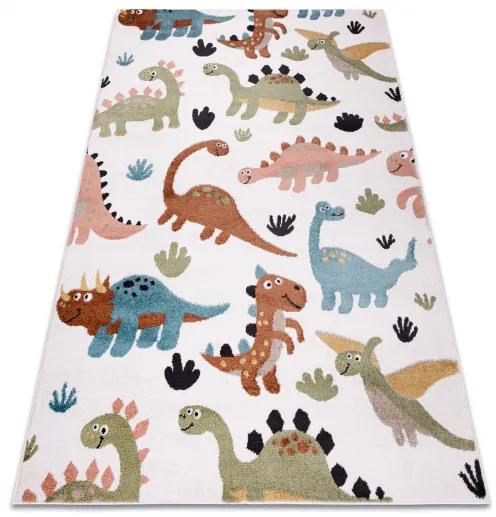 Detský koberec FUN Dino dinosaury krémový