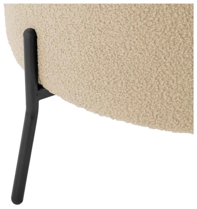 Béžové kreslo z textílie buklé Noble - Leitmotiv