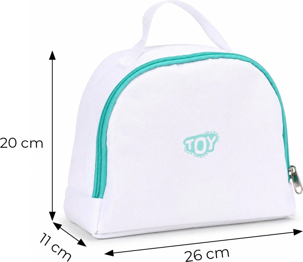 Drevený lekársky set ECOTOYS – lekárska taška, 26 dielov, hračka pre deti 3+