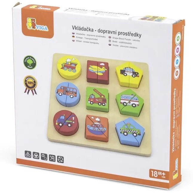 Viga geometrické puzzle dopravné prostriedky