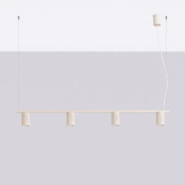 Sollux SL.2713 - Závesné svietidlo na lane KARBON 4xGU10/10W/230V krémové