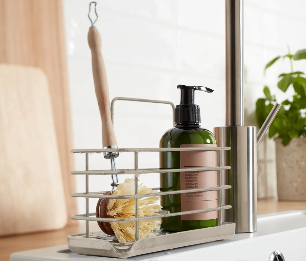 Kovový stojan na potreby na umývanie riadu