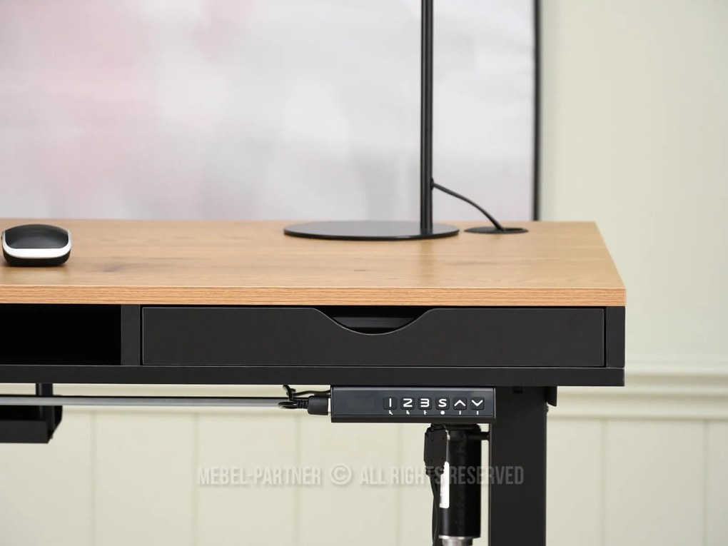 PC stolík Osto 140 (dub čierny + čierna). Akcia -18%. Vlastná spoľahlivá doprava až k Vám domov. 1109839