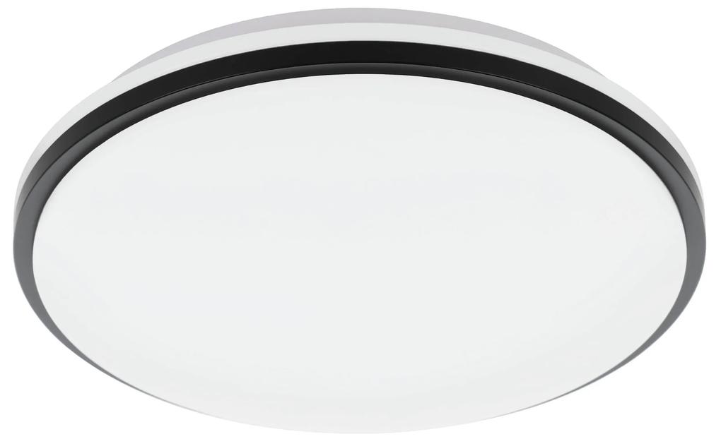 EGLO Stropné LED kúpeľňové osvetlenie PINETTO, 15,6 W, denná biela, 34cm, okrúhle, čierne