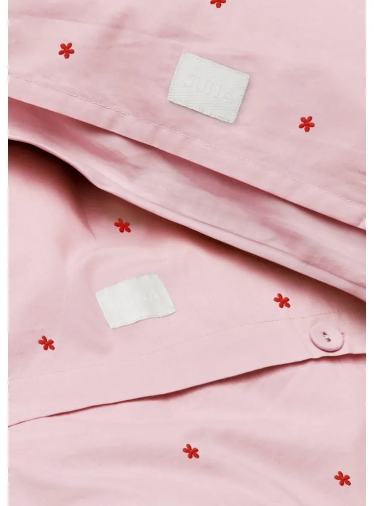 Ružové obliečky na jednolôžko z bavlneného perkálu 140x200 cm Daisy – JUNA