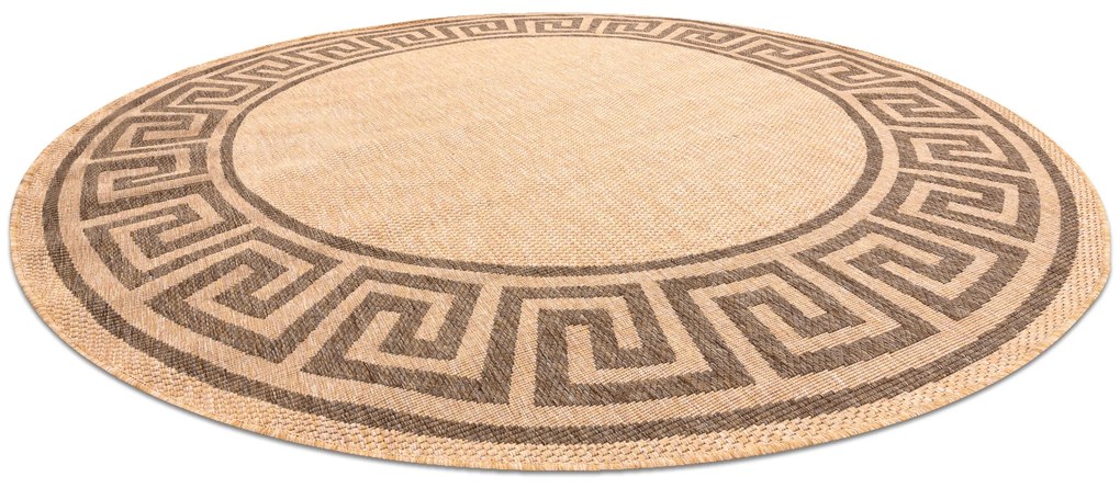 Šnúrkový koberec  SIZAL FLOORLUX kruh 20014 Grécky mais / coffeee