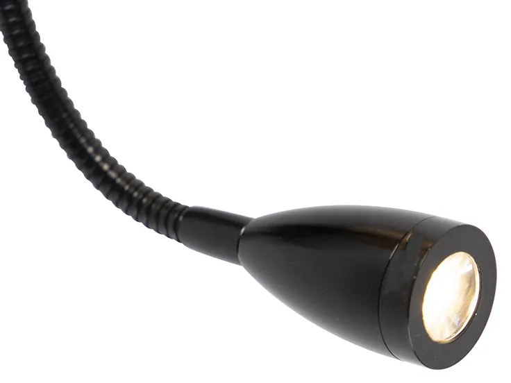 Inteligentná nástenná lampa čierna s zamatovým tienidlom vrátane Wifi A60 - Stacca