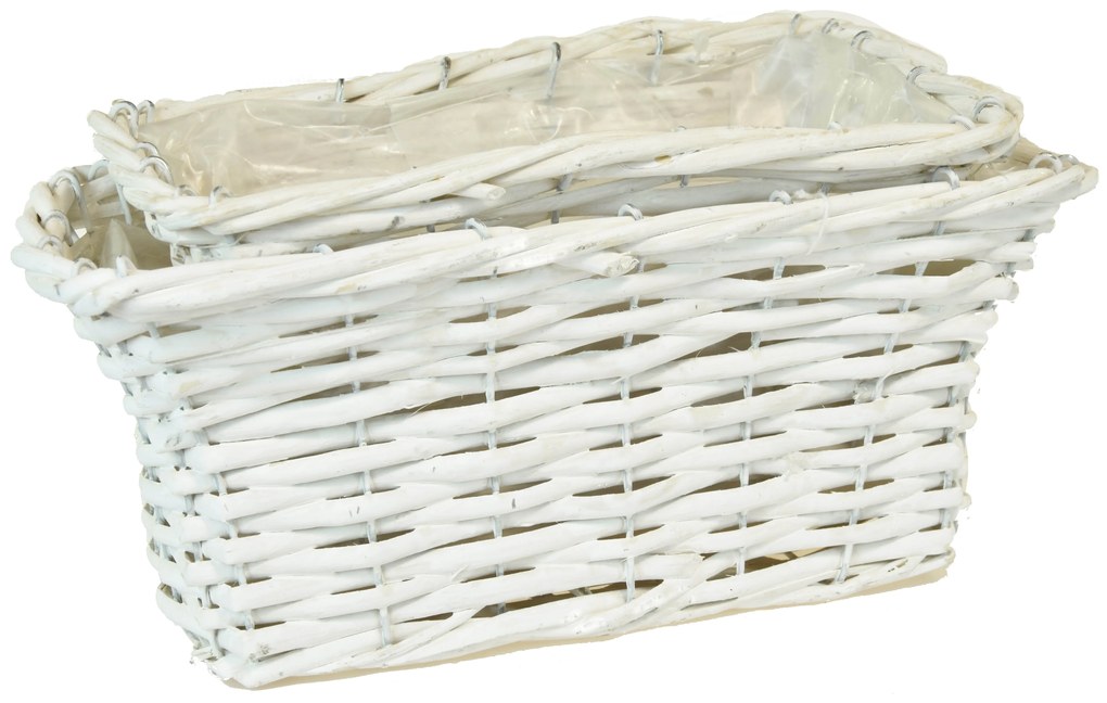 Prútený truhlík biely Rozmery (cm): 34x17, ma. 15