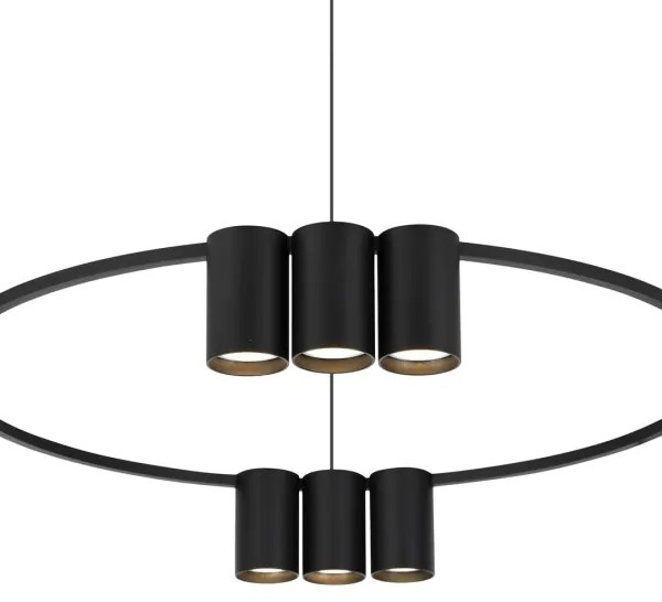 Luster na lanku GENESIS 10xGU10/8W/230V čierna