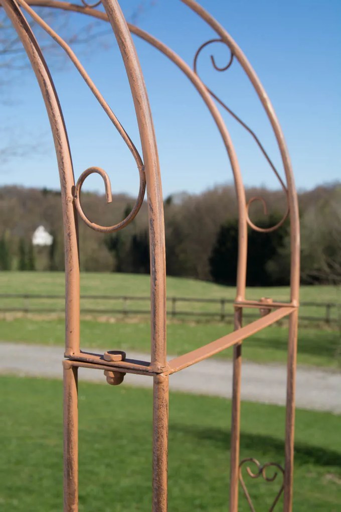 Oblúk na ruže Mel s bránkou - Hnedá antik