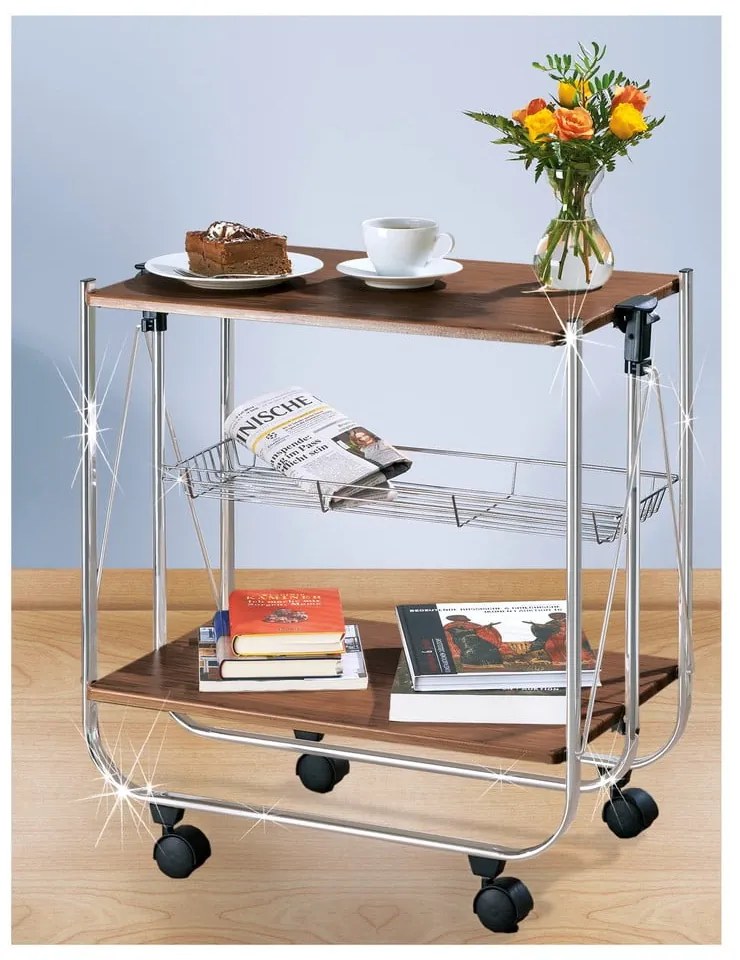 Pojazdný servírovací stolík Wenko Serving Walnut