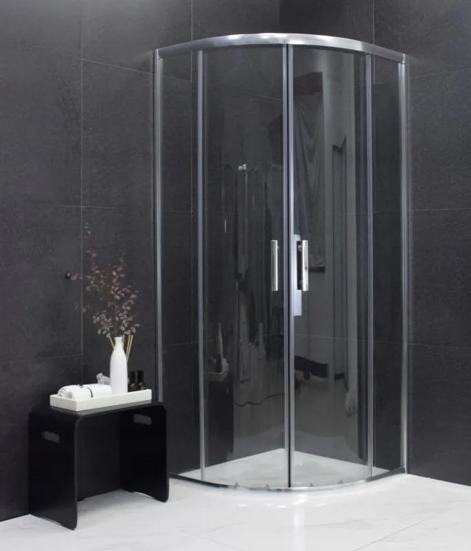 MEXEN RIO - Štvrťkruhový sprchovací kút 80x80 cm, transparentná, 863-080-080-01-00