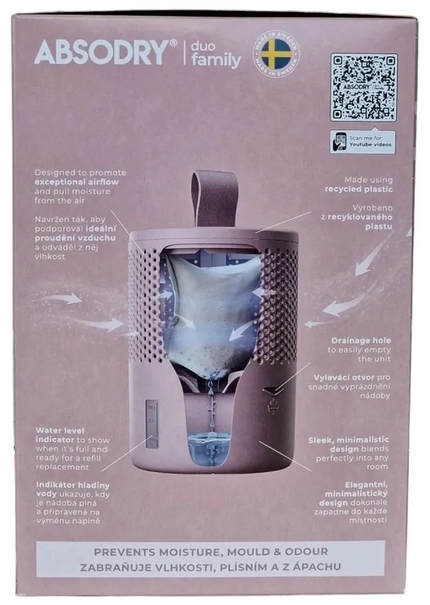 Everbrand pohlcovač vlhkosti Absodry Duo Family Bag 6-series, do 50 m3, ružová