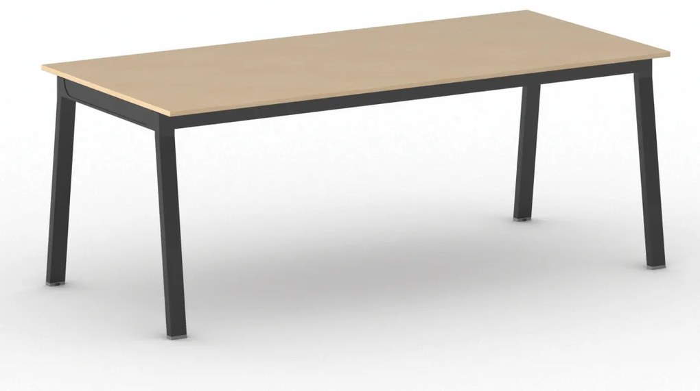Rokovací kancelársky stôl PRIMO BASIC, 200x90 cm, čierna podnož, buk