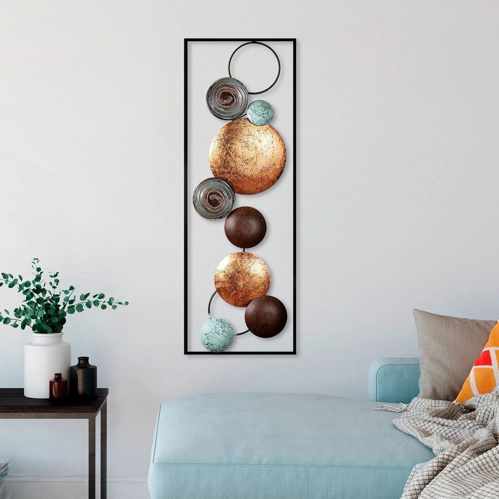 Nástenná kovová dekorácia Texturovaná 7 viacfarebná