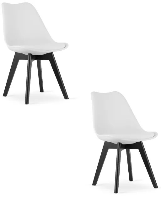 Set dvoch jedálenských stoličiek MARK biely - čierne nohy (2 ks)