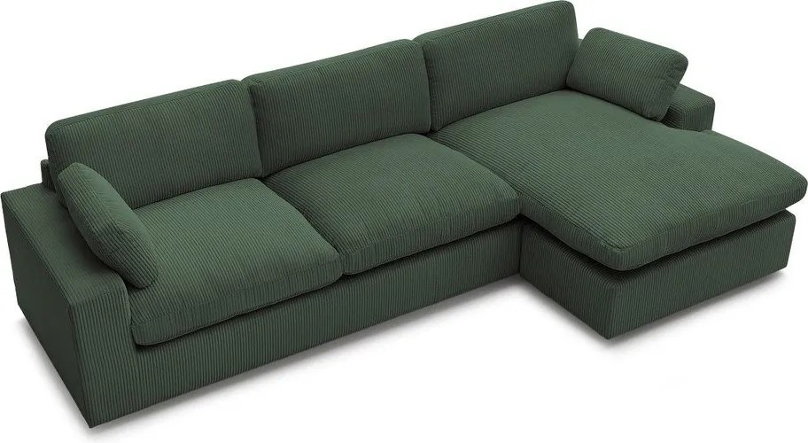 Zelená menčestrová rohová pohovka Belair – Bobochic Paris