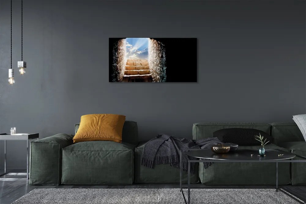 Obraz na plátne schody slnko 125x50 cm