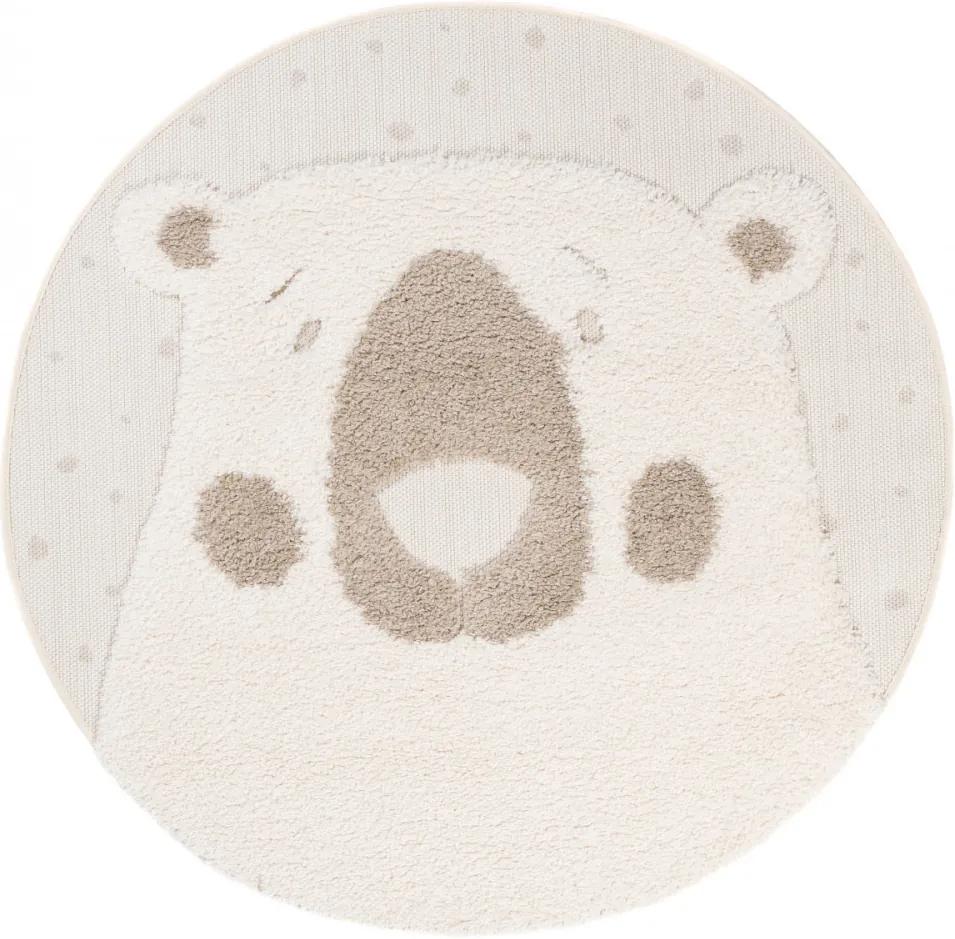 Detský kusový koberec Ľadový medveď krémový, Velikosti 120x120cm