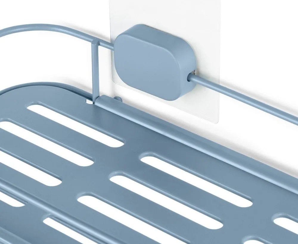 Svetlomodrá samodržiaca kovová kúpeľňová polička Grena – Compactor