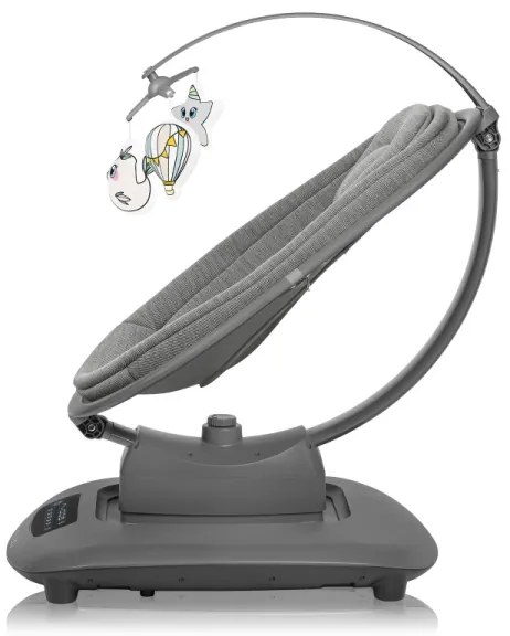 Lionelo - Detská hojdačka s melódiou BLOSSOM Grey Concrete + diaľkové ovládanie