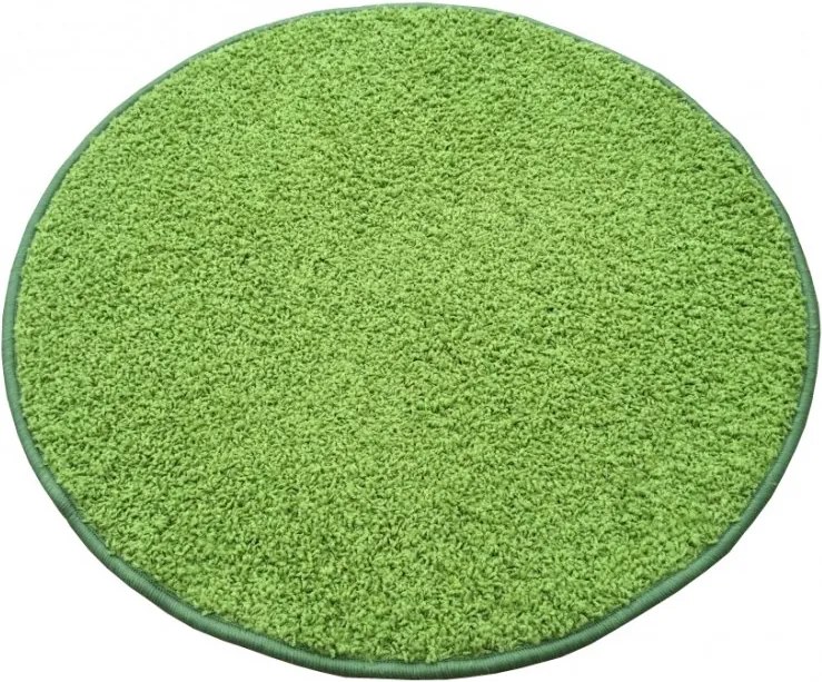Vopi koberce Kusový kulatý koberec Color shaggy zelený - 400x400 (průměr) kruh cm