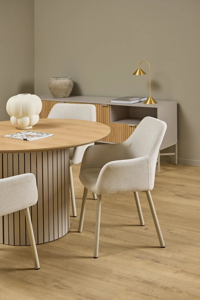 VERA Béžové (tkanina Apia 453)/béžový rám – MODERNÁ ČALÚNENÁ KRESLOVÁ STOLIČKA DO OBÝVAČKY/JEDÁLNE LOFT