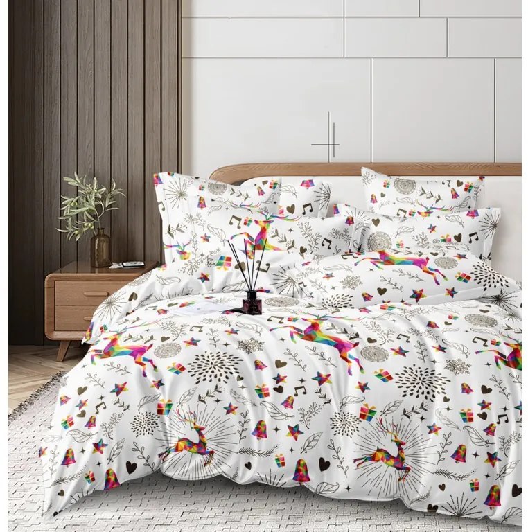 Obliečky z mikrovlákna WINAR biele + plachta jersey 90x200 cm svetlosivá