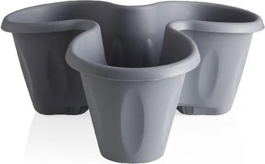 BAMA Kvetináč TRIFOGLIO, sivá farba