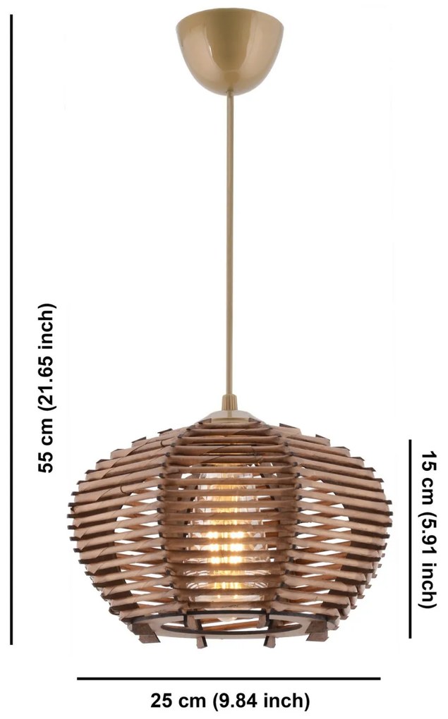 Závesné svietidlo Barlas hnedé