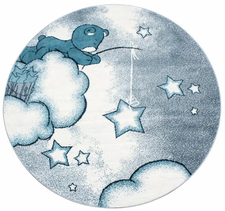 Detský kusový koberec Kids 580 blue kruh, 120x120 (priemer) kruh, modrá, detská izba, Ayyildiz