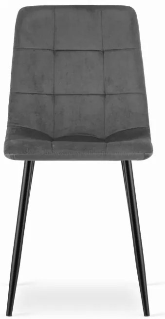 Jedálenská stolička KARA zamat sivá (čierne nohy)