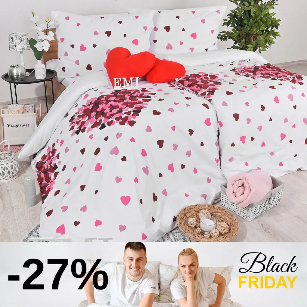 Obliečky Romance fialové EMI: Vankúš 40x40