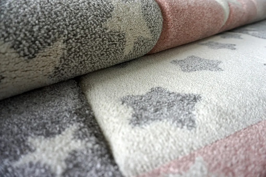 BE Koberec Smart Kids 40217 Rose GREY – sivý obdĺžnikový Rozmer: 160x230 cm
