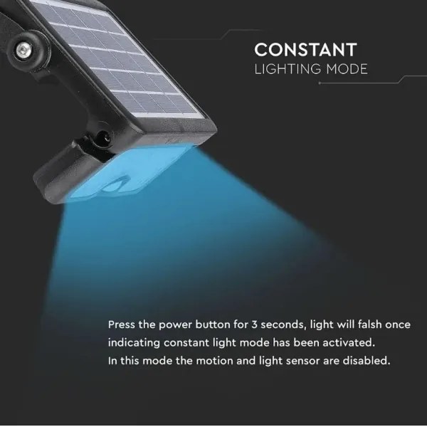 LED solárny reflektor so senzorom LED/5W/3,7V IP65 4000K 3000 mAh