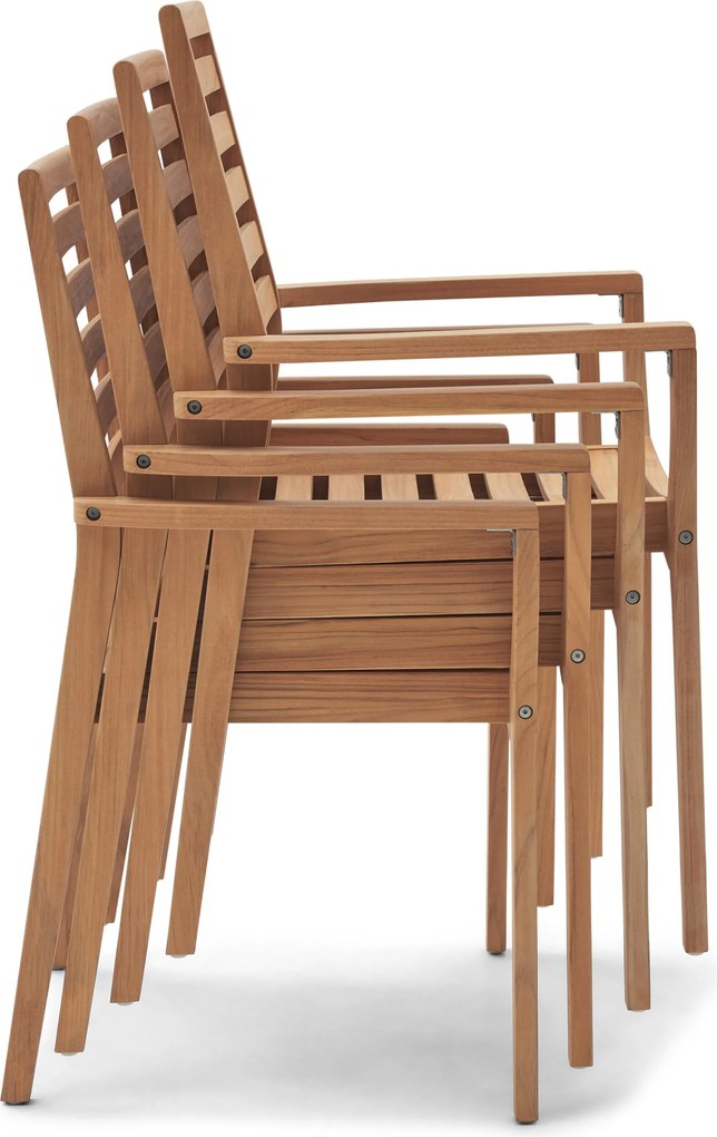 Stohovateľná záhradná stolička z tíkového dreva