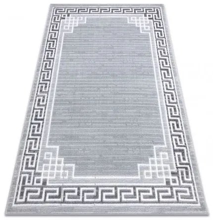 Moderný MEFE koberec 9096 vzor rámu, Grécky kľúč - Štrukturálny, dve vrstvy rúna sivá Veľkosť: 180x270 cm