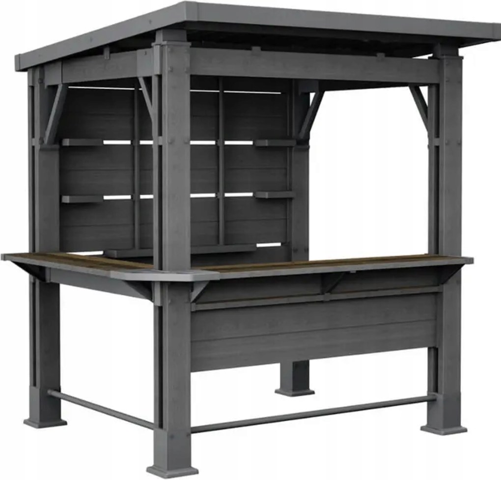 Záhradný bar s policami Keter Zastrešenie Altánok do záhrady Grafitový veľký