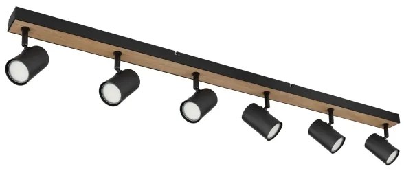 Globo 57911-6DBW - Bodové svietidlo ROBBY 6xGU10/35W/230V čierna/hnedá