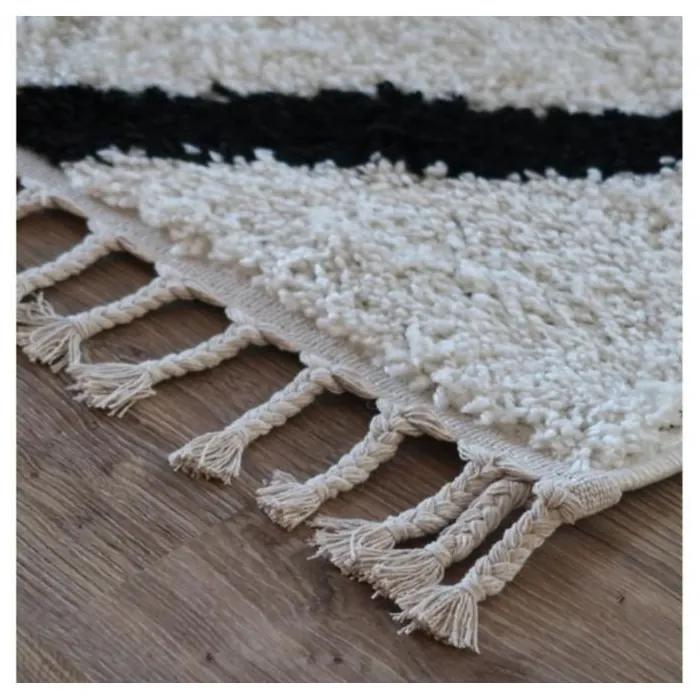Kusový koberec Shaggy  Cross biely 160x220cm