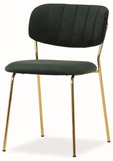 Jedálenská stolička Carlo Velvet Farba: Zelená