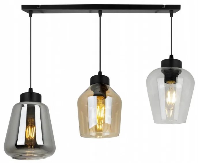 Závesná lampa RIJEKA na sklenených tienidlách Mix