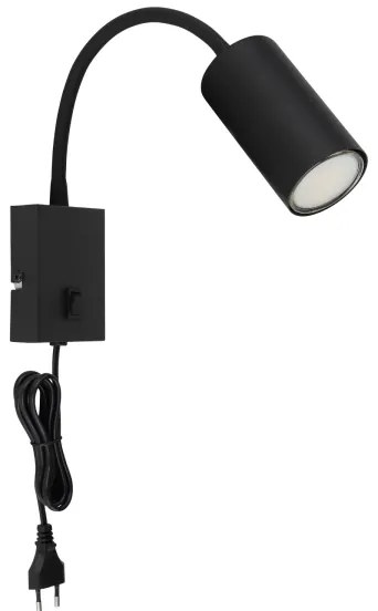Globo 57911WB - Flexibilná nástenná lampa ROBBY 1xGU10/25W/230V čierna