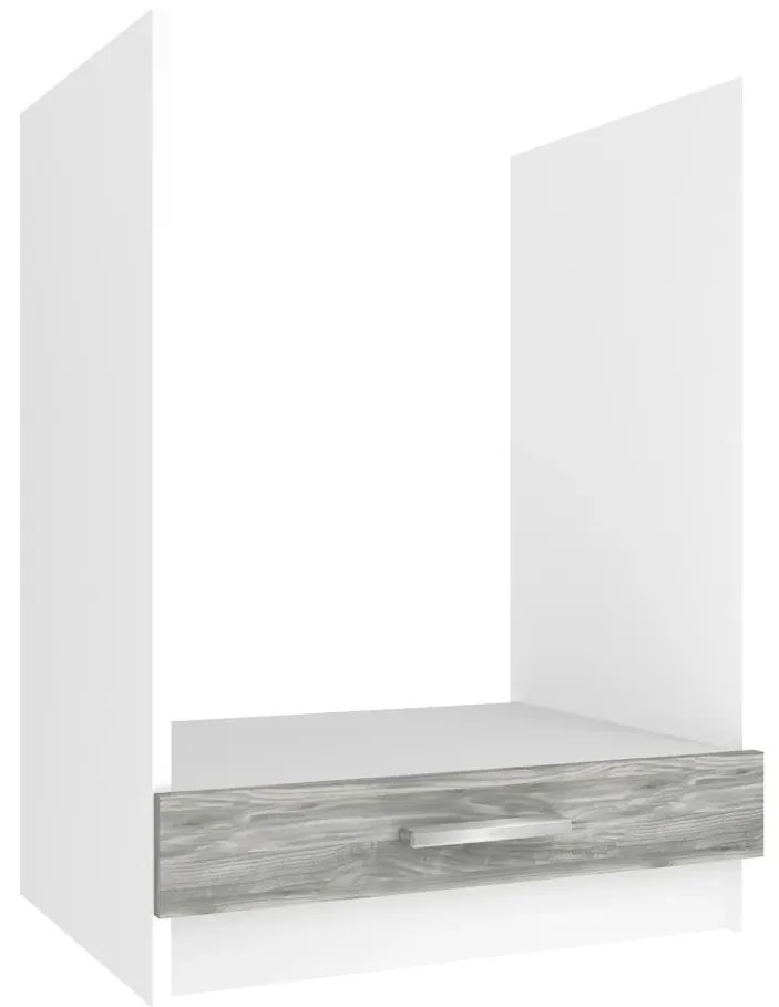 Kuchynská skrinka Belini spodná pre vstavanú rúru 60 cm šedý antracit Glamour Wood bez pracovnej dosky TOR SDP60/0/WT/GW/0/E