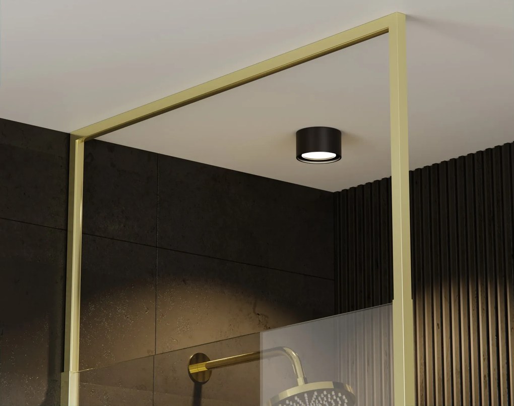 Besco Sprchovací kút Walk-In ICON GOLD 100 (110x 120), výška 200 cm - bez vaničky BESCO-Rozmery: šírka: 100