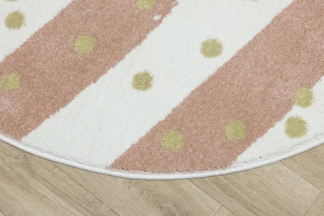 Koberec LIMA M044A krémový / ružový / zlatý kruh